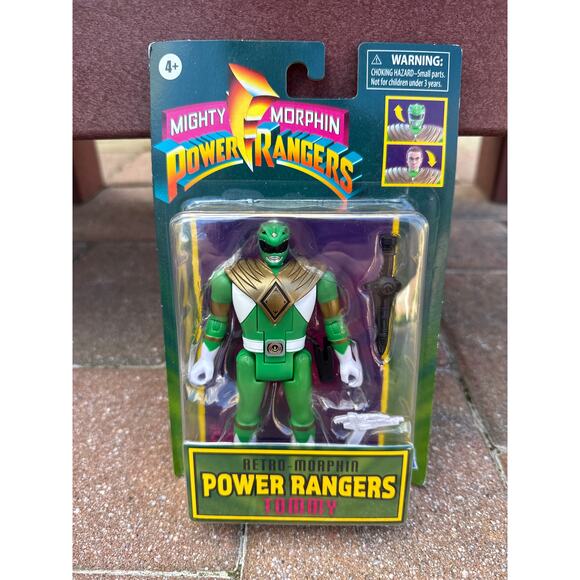 NEW! 2021 Mighty Morphin Power Rangers Green Retro Morphin Tommy Figure - Picture 1 of 2